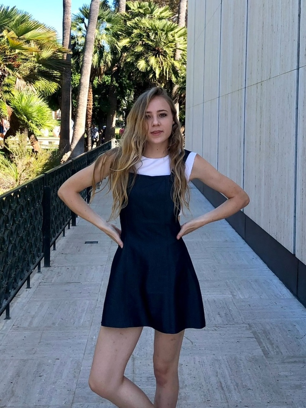 Custom Denim Overall Mini Dress